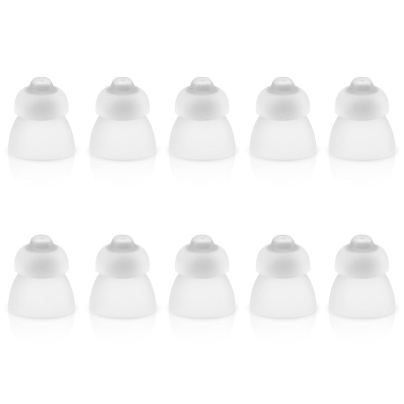 10 Pack Hearing Aid Domes, Sound Amplifier Ear Pieces for Phonak Double Layer Open Domes Washable Anti Static Silicone Earbud Tips Replacement Hearing Aid Accessories for Seniors (S-Transparent)
